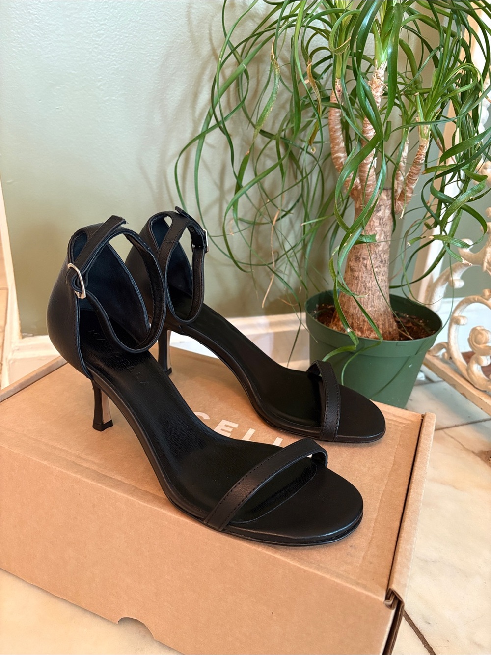 Marcella NYC Petra Sandals - Size 39- European leather, open toe, 3” heel- NWT